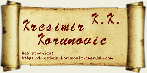 Krešimir Korunović vizit kartica